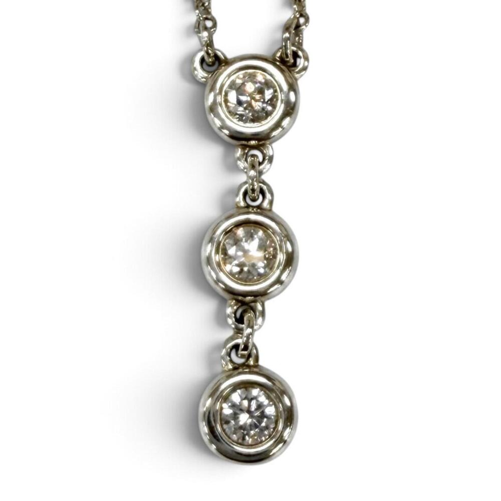 TIFFANY&Co. Tiffany & Co. Elsa Peretti AG925 By the Yard 3-Diamond Drop Penda...